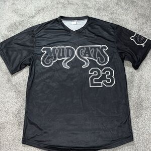 Black Sleeve Logo North Carolina Mudcats collector SGA T Shirt Jersey Jordan 23